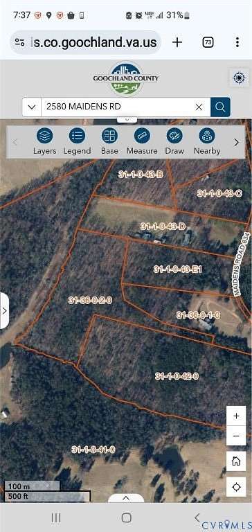 6.84 Acres of Residential Land for Sale in Maidens, Virginia