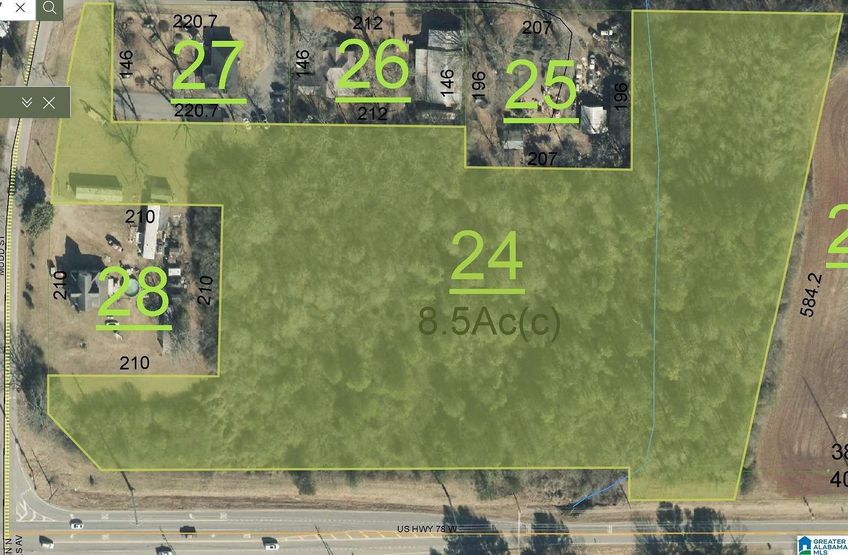 8.5 Acres of Commercial Land for Sale in Eastaboga, Alabama