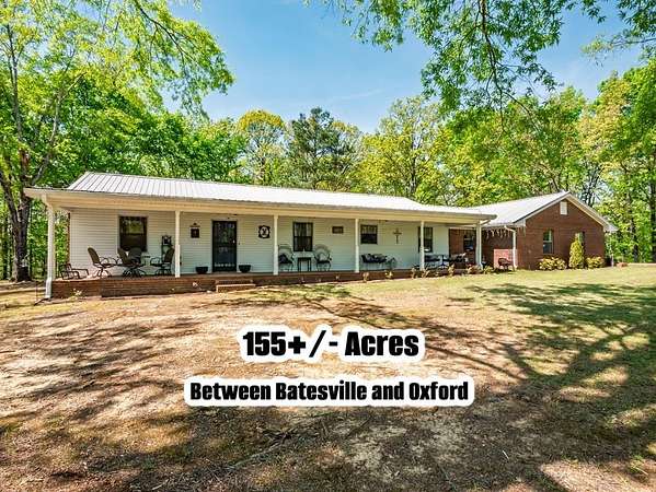155 Acres of Land with Home for Sale in Batesville, Mississippi