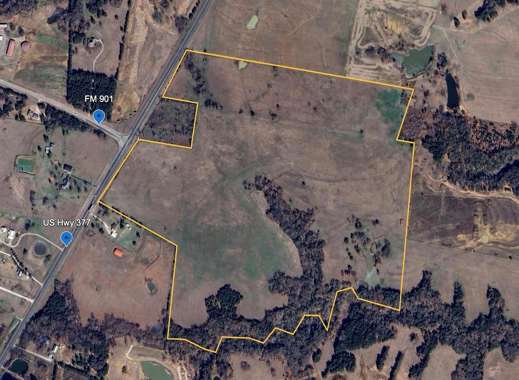 107 Acres of Agricultural Land for Sale in Gordonville, Texas