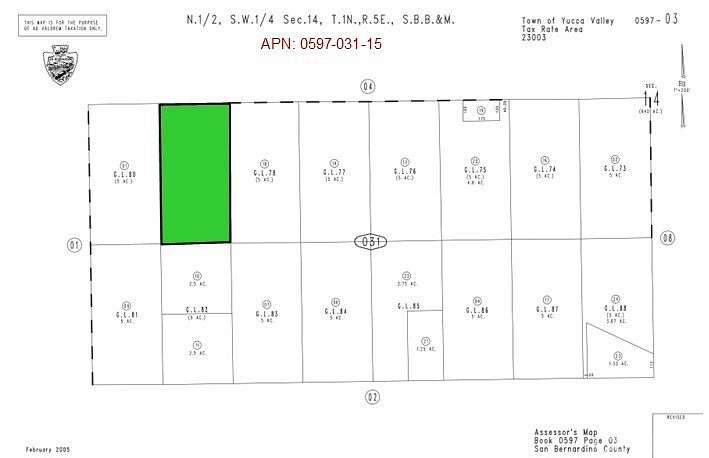5 Acres of Residential Land for Sale in Yucca Valley, California