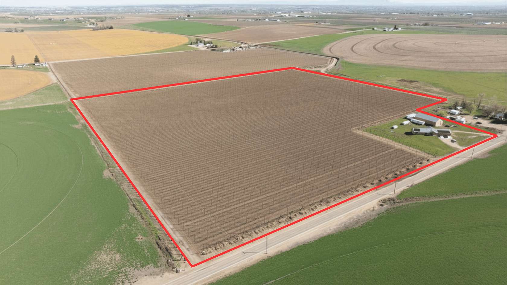 38.8 Acres of Agricultural Land with Home for Sale in Wilder, Idaho