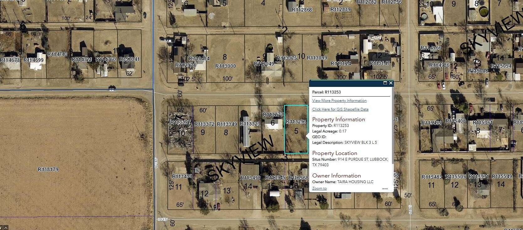 0.17 Acres of Residential Land for Sale in Lubbock, Texas