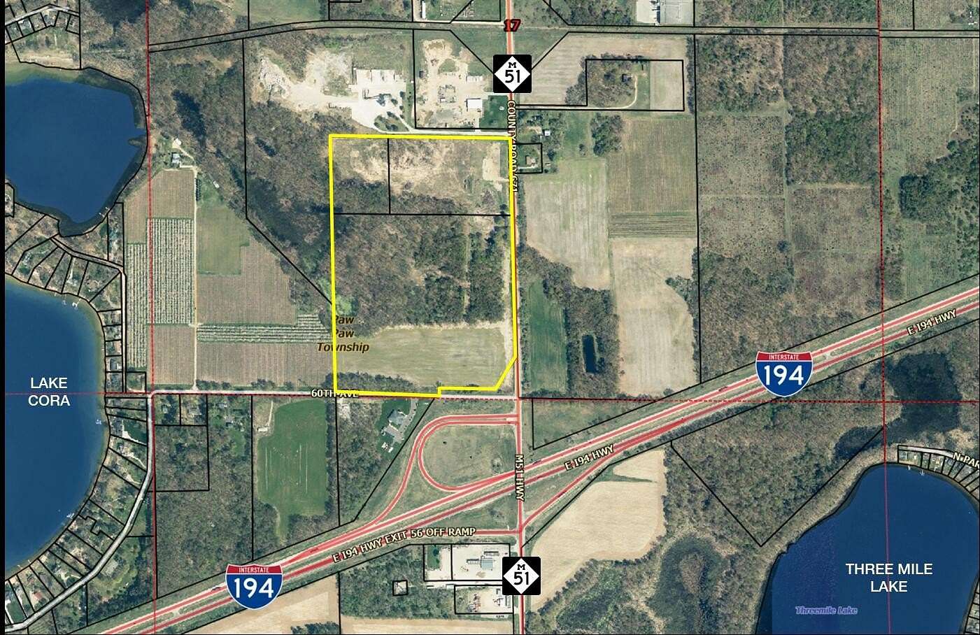 53.5 Acres of Mixed-Use Land for Sale in Paw Paw, Michigan