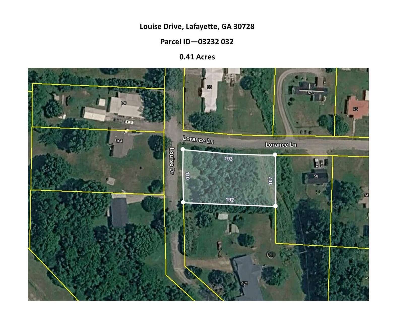 0.41 Acres of Residential Land for Sale in LaFayette, Georgia