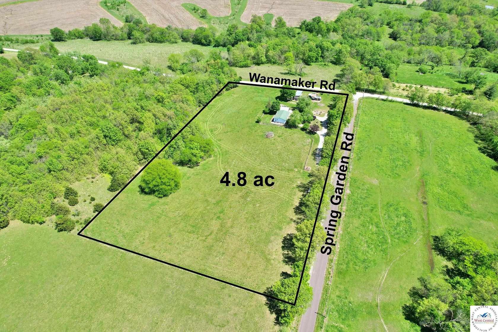 4.8 Acres of Land with Home for Sale in Marshall Junction, Missouri
