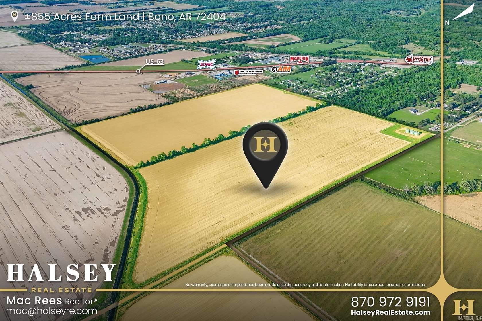 855 Acres of Land for Sale in Bono, Arkansas