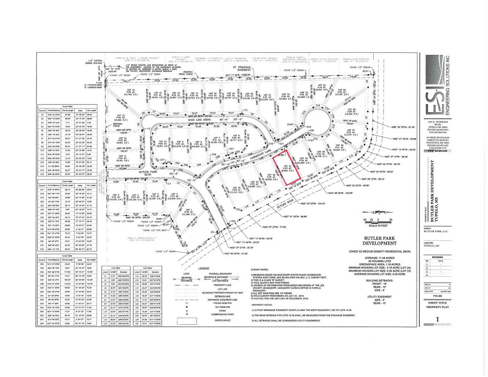11.6 Acres of Land for Sale in Tupelo, Mississippi