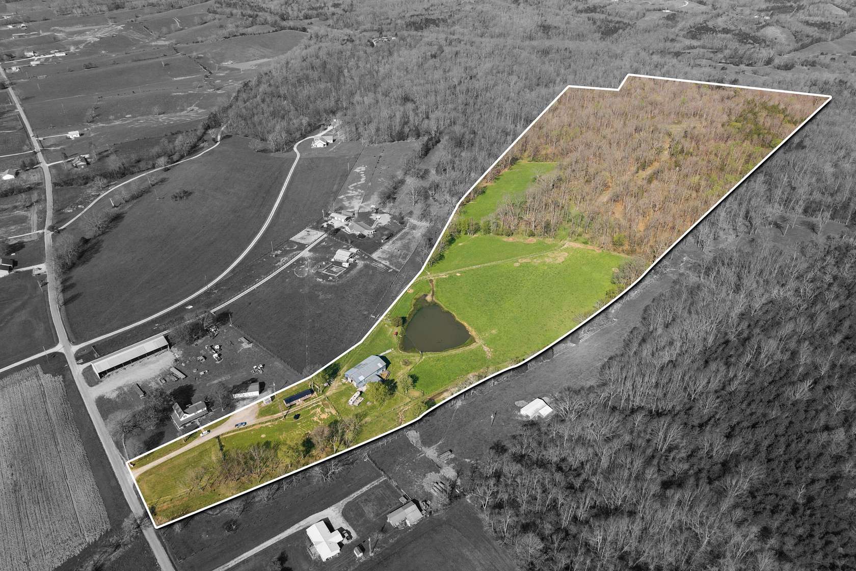 50.7 Acres of Land with Home for Sale in Sadieville, Kentucky