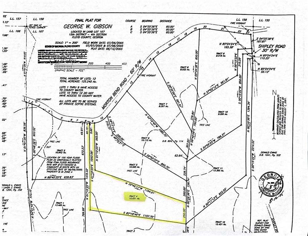 10.7 Acres of Land for Sale in Rome, Georgia