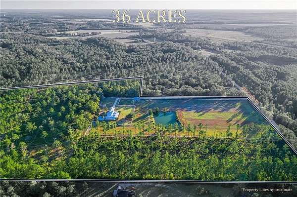 36 Acres of Land with Home for Sale in Patterson, Georgia
