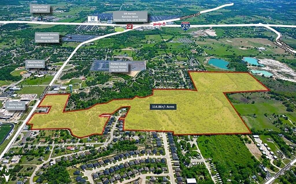 115 Acres of Mixed-Use Land for Sale in Weatherford, Texas