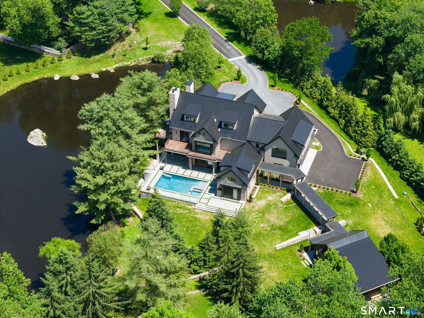 2.25 Acres of Land with Home for Sale in New Canaan, Connecticut