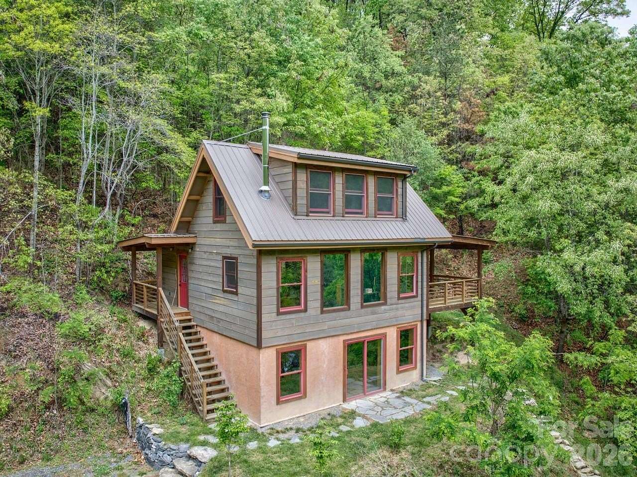 23.5 Acres of Recreational Land with Home for Sale in Marshall, North Carolina