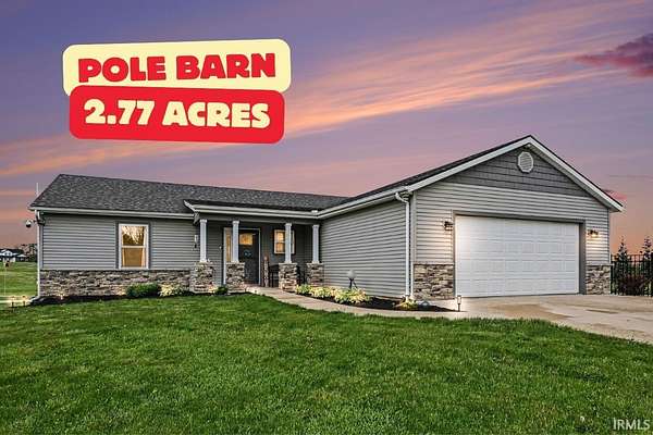 2.77 Acres of Land with Home for Sale in Columbia City, Indiana