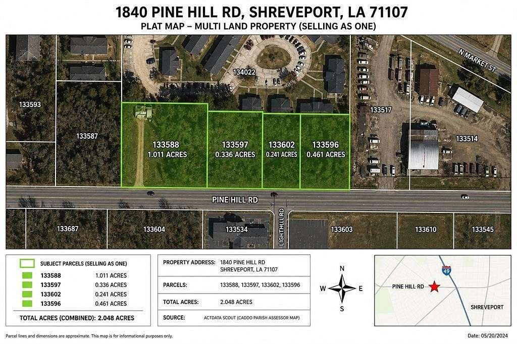 2 Acres of Mixed-Use Land for Sale in Shreveport, Louisiana