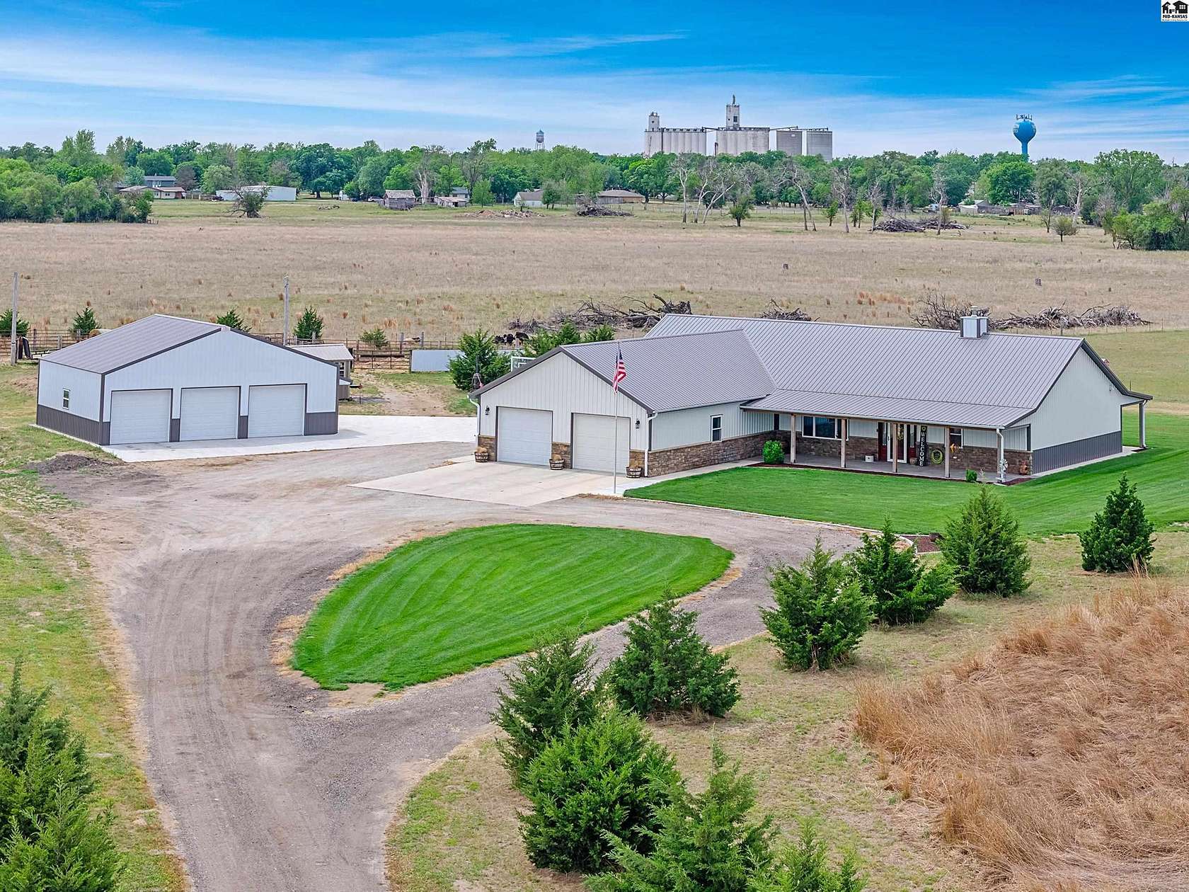 16.3 Acres of Land with Home for Sale in Nickerson, Kansas