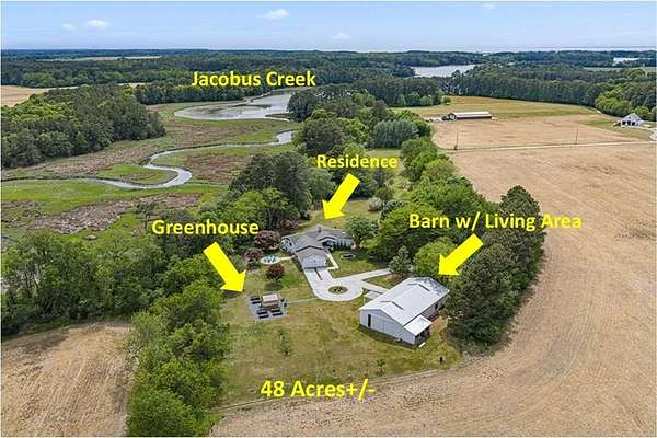 48 Acres of Recreational Land with Home for Sale in Machipongo, Virginia