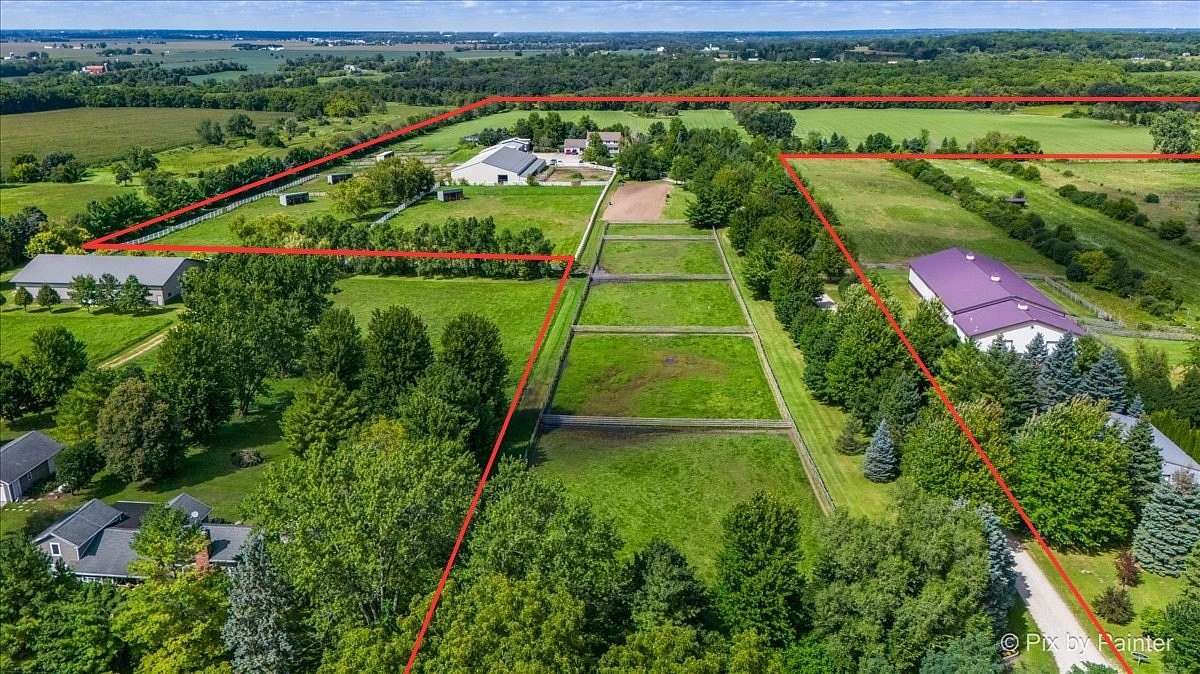 64.2 Acres of Agricultural Land with Home for Sale in Harvard, Illinois