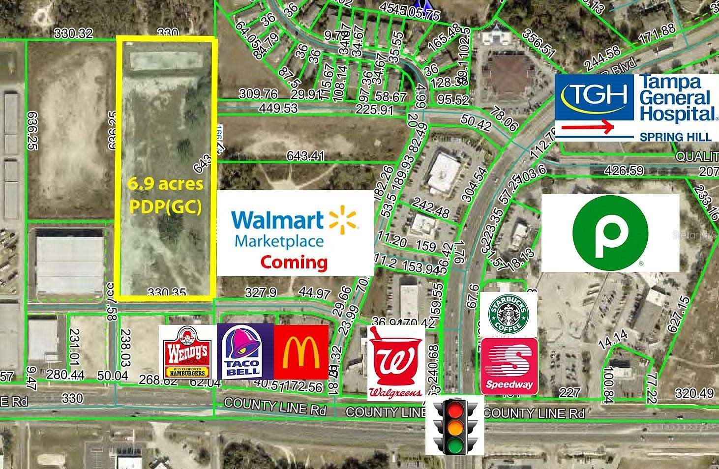 6.9 Acres of Commercial Land for Sale in Spring Hill, Florida