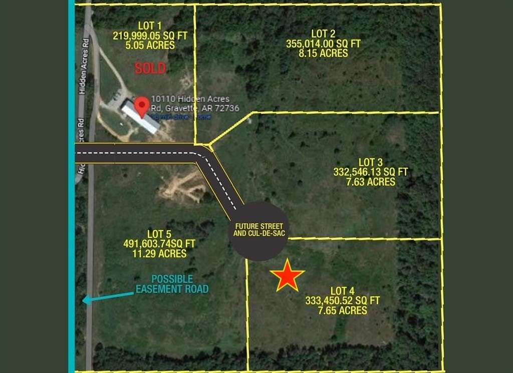 7.65 Acres of Residential Land for Sale in Gravette, Arkansas