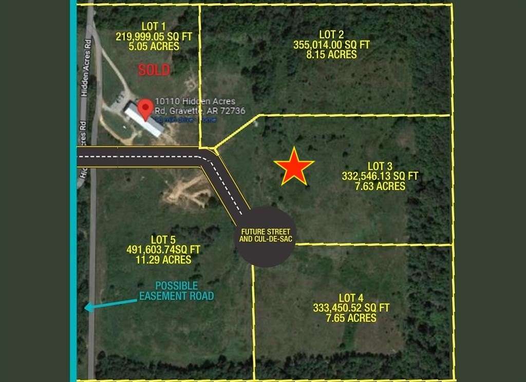 7.63 Acres of Residential Land for Sale in Gravette, Arkansas