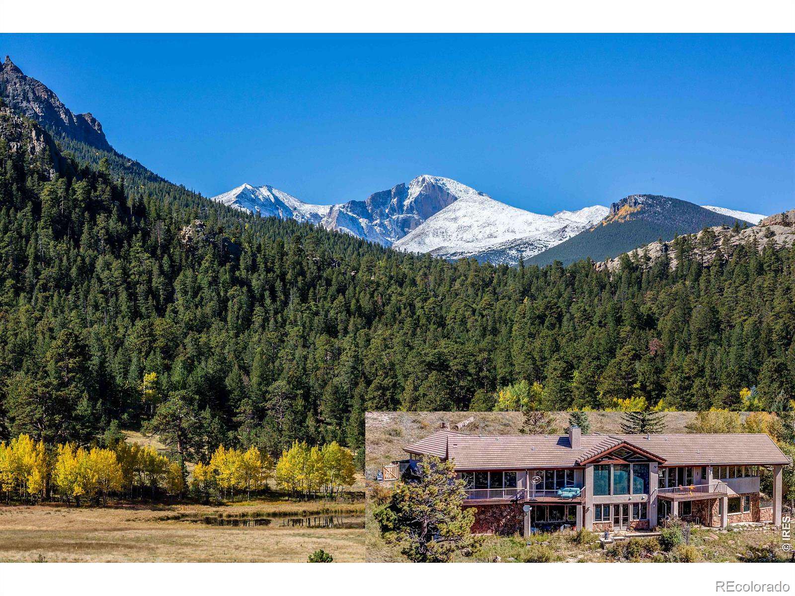 9.89 Acres of Land with Home for Sale in Estes Park, Colorado