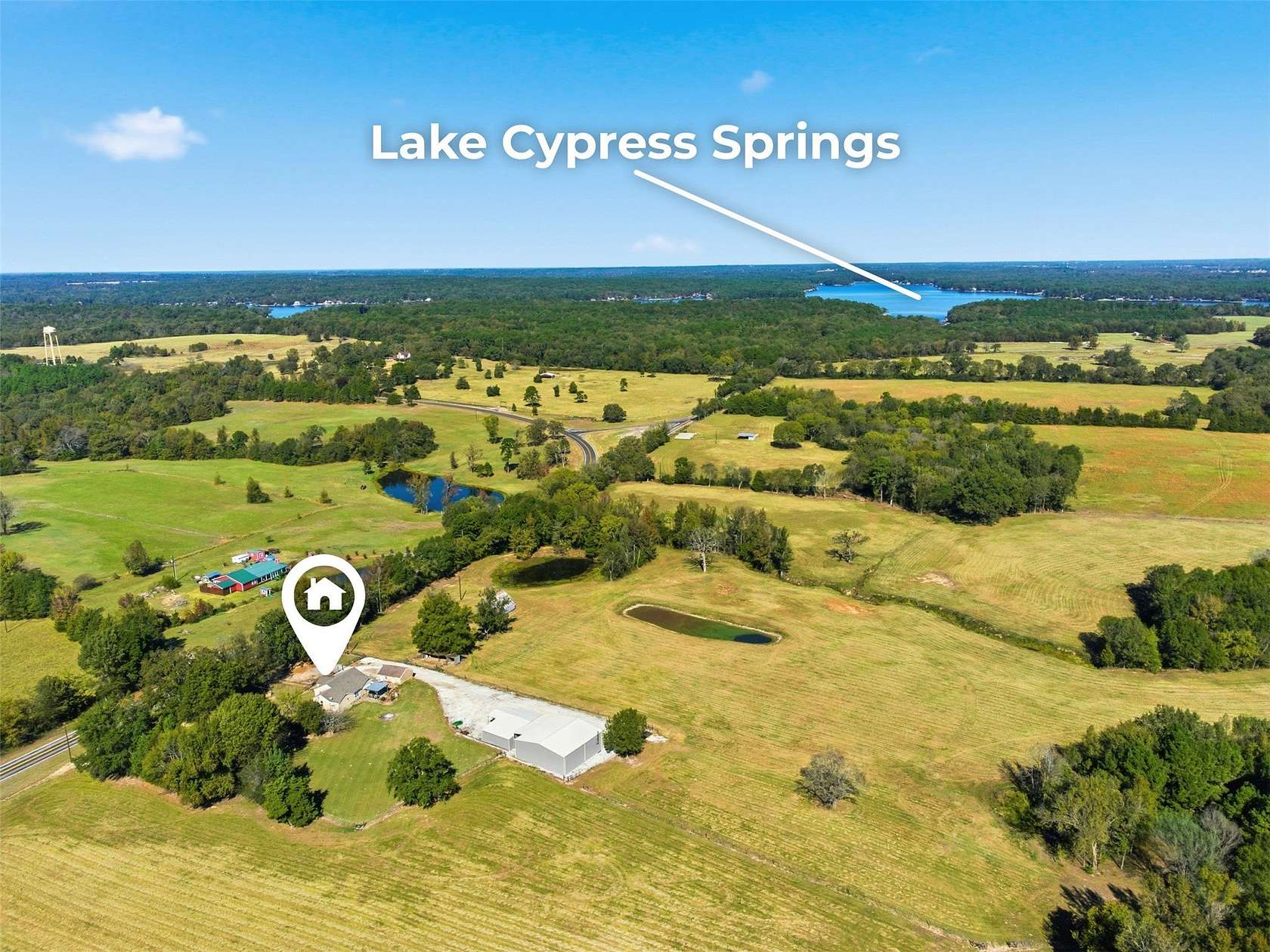 92.4 Acres of Land with Home for Sale in Scroggins, Texas