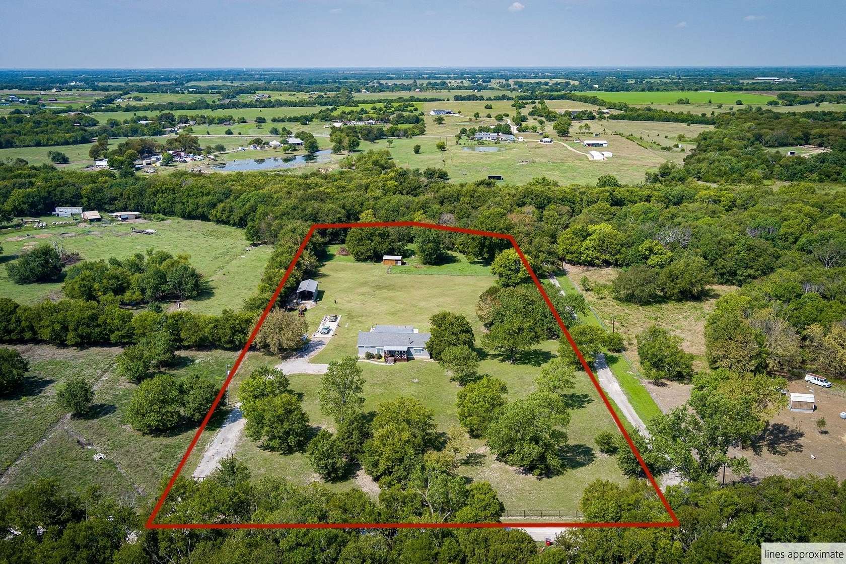 5.42 Acres of Land with Home for Sale in Leonard, Texas