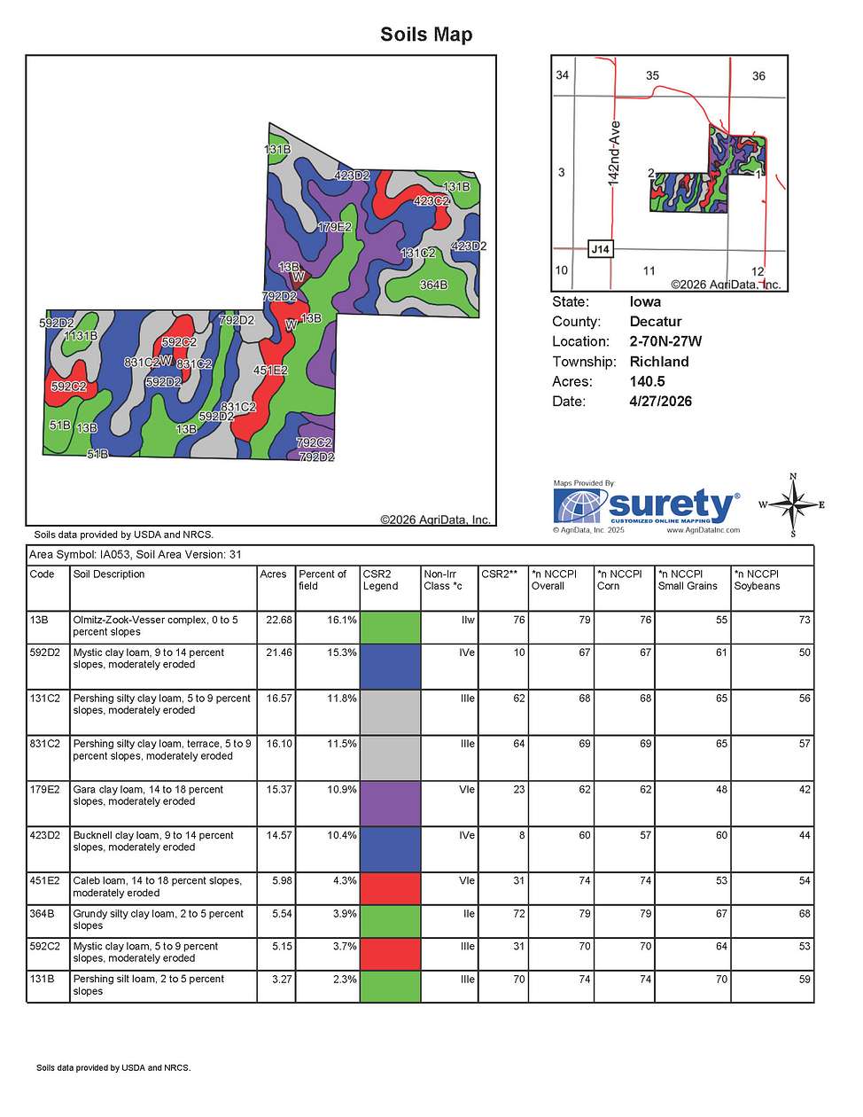 140 Acres of Land for Sale in Grand River, Iowa