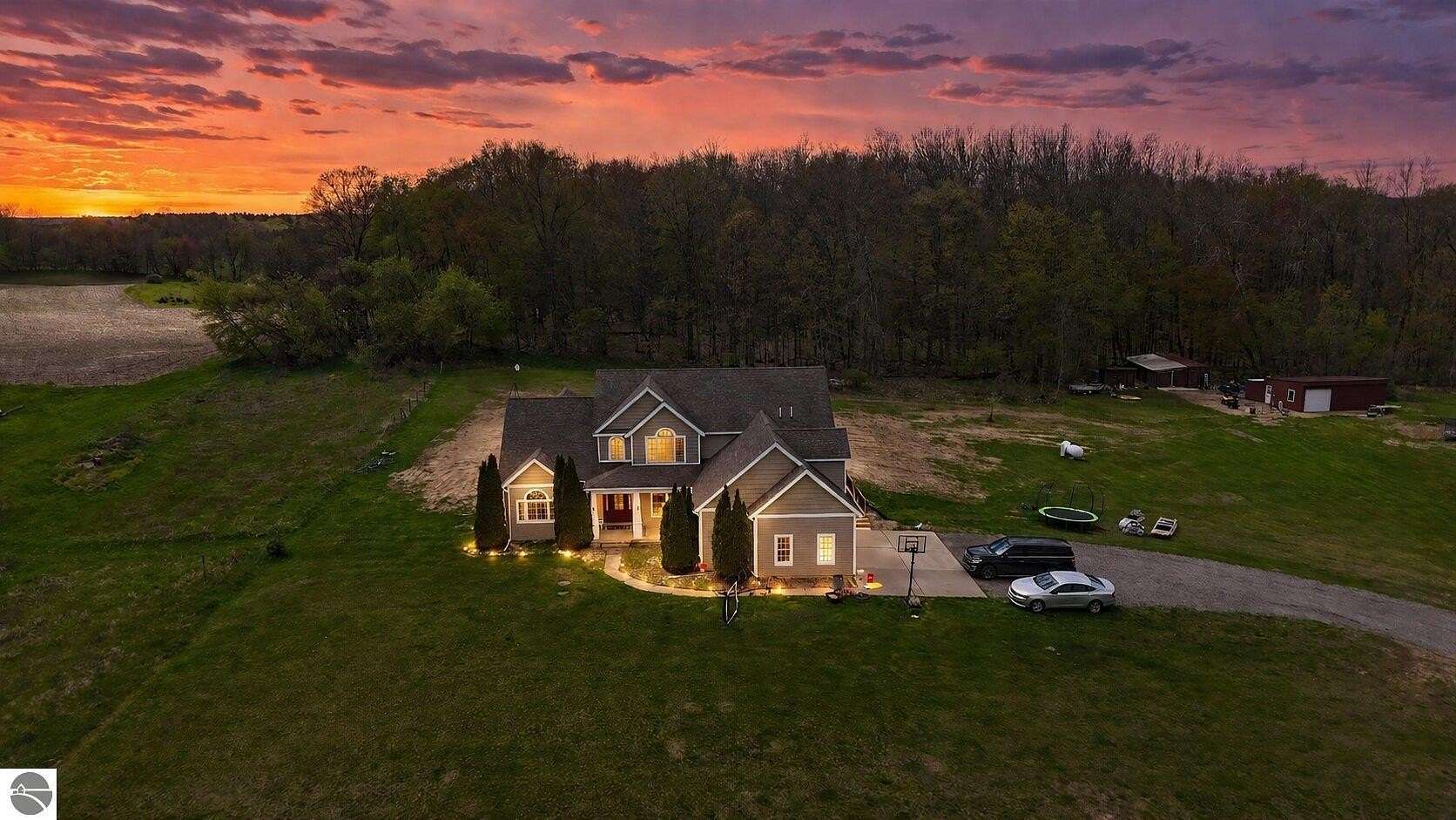 9.9 Acres of Land with Home for Sale in Sheridan, Michigan