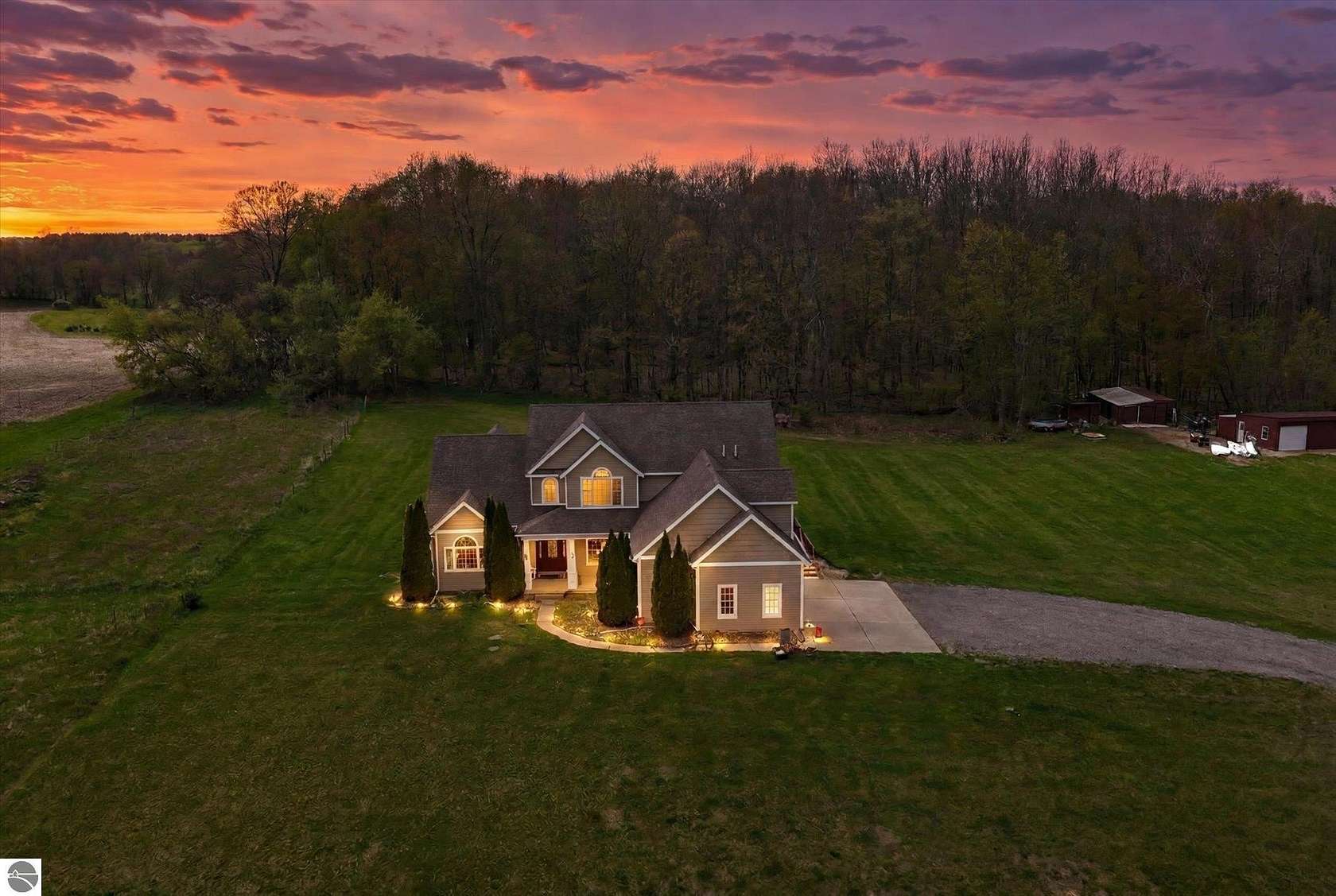 9.9 Acres of Land with Home for Sale in Sheridan, Michigan