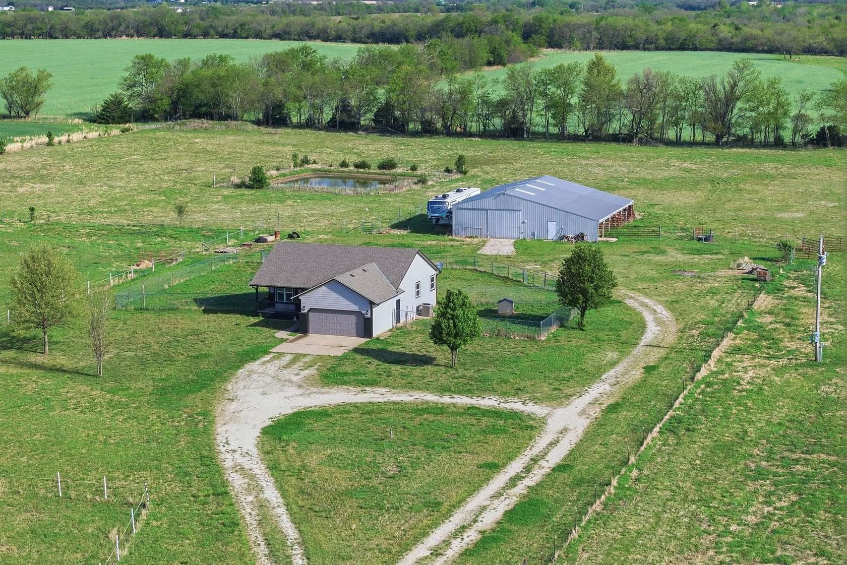 20.1 Acres of Agricultural Land with Home for Sale in Udall, Kansas