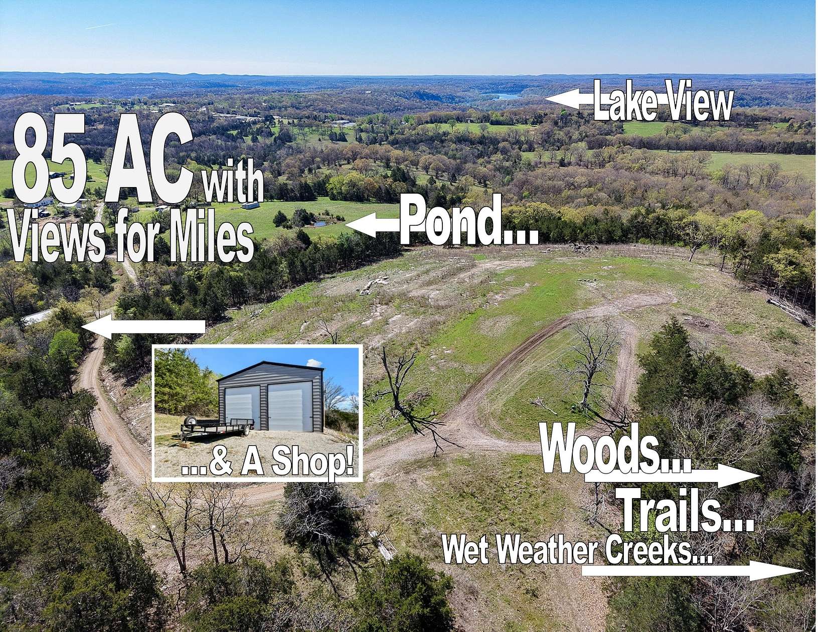 85 Acres of Recreational & Residential Land for Sale in Forsyth, Missouri