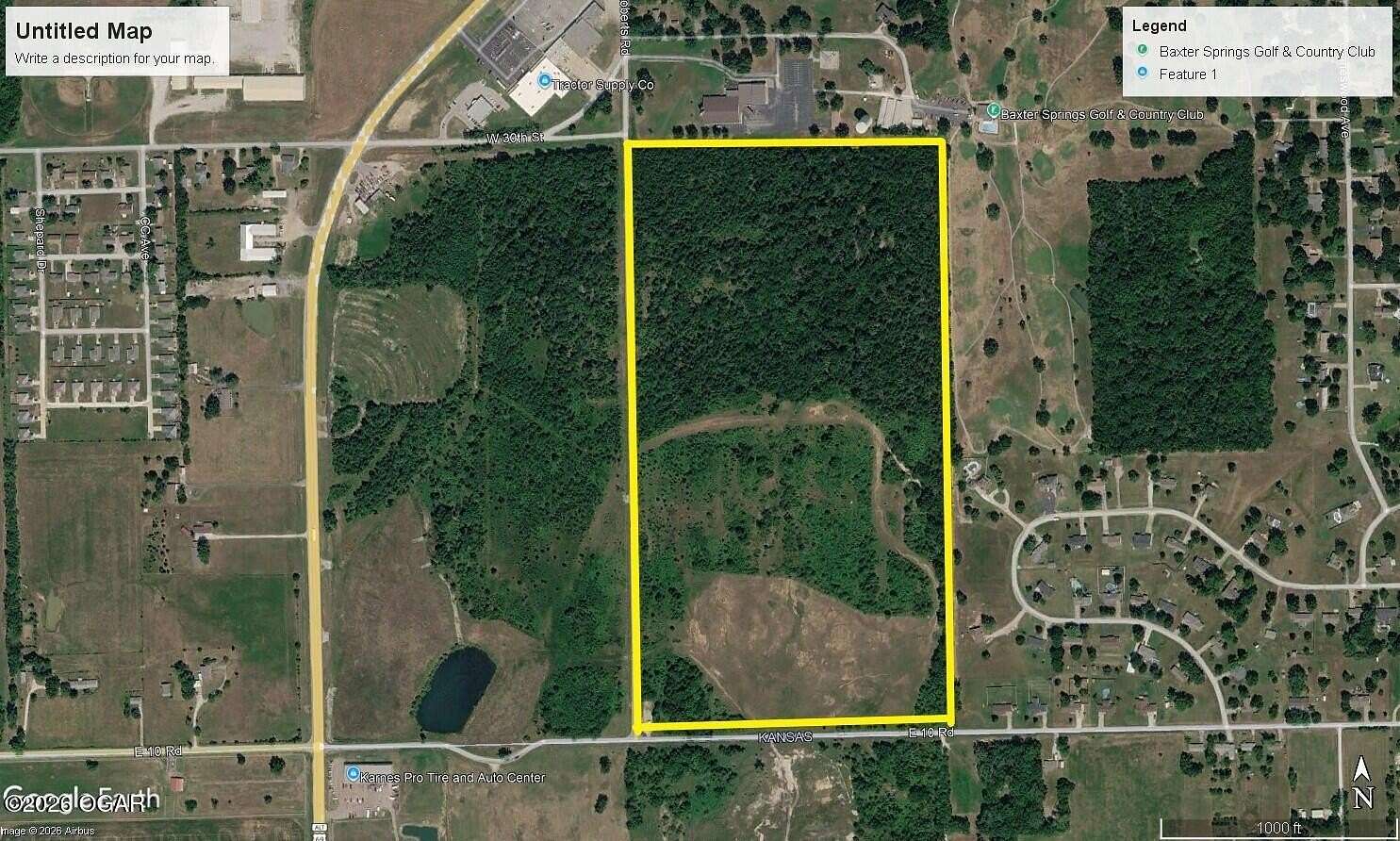 75 Acres of Recreational Land for Sale in Baxter Springs, Kansas