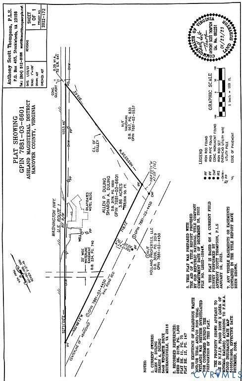 3.86 Acres of Commercial Land for Sale in Ashland, Virginia