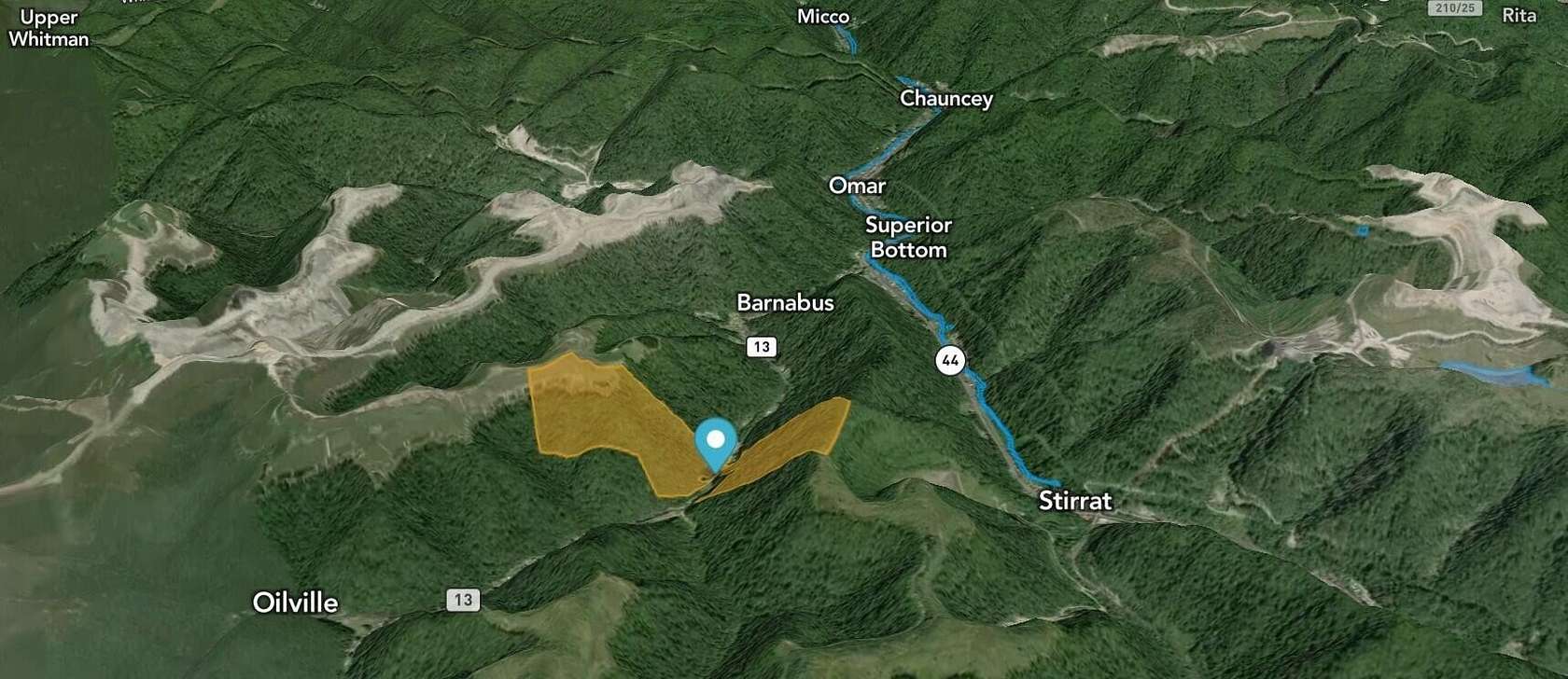 115 Acres of Recreational & Residential Land for Sale in Whitesville, West Virginia