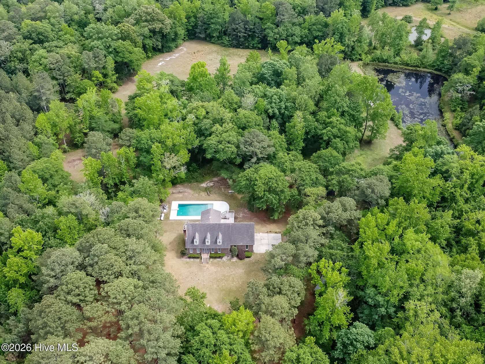 10.3 Acres of Recreational Land with Home for Sale in Sanford, North Carolina