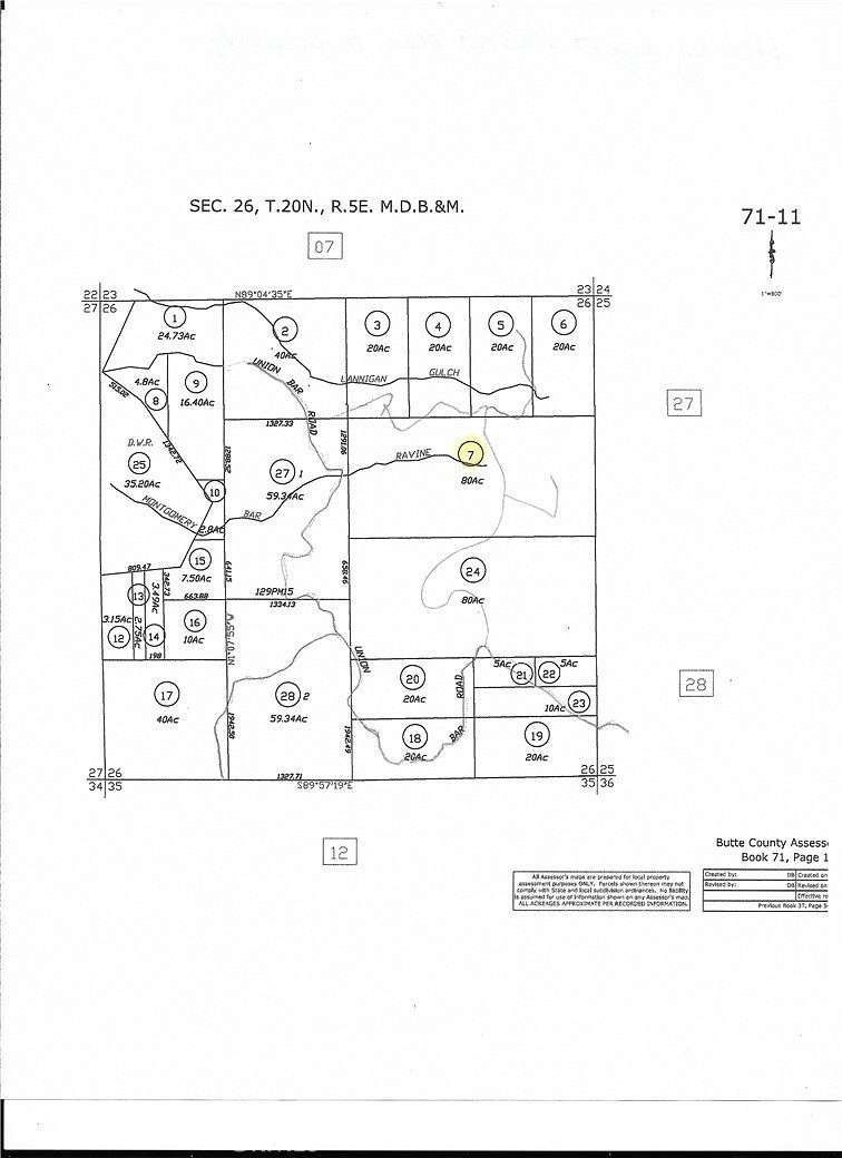 80 Acres of Recreational Land for Sale in Feather Falls, California
