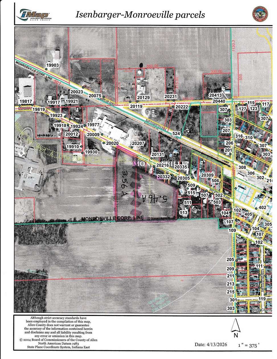 3.56 Acres of Land for Sale in Monroeville, Indiana