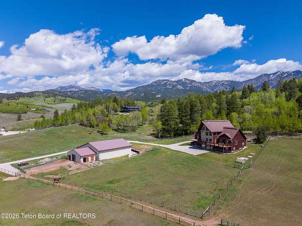 4.85 Acres of Land with Home for Sale in Alpine, Wyoming