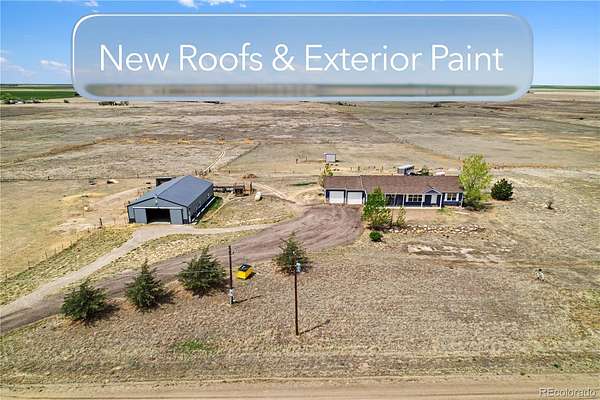 35 Acres of Agricultural Land with Home for Sale in Strasburg, Colorado