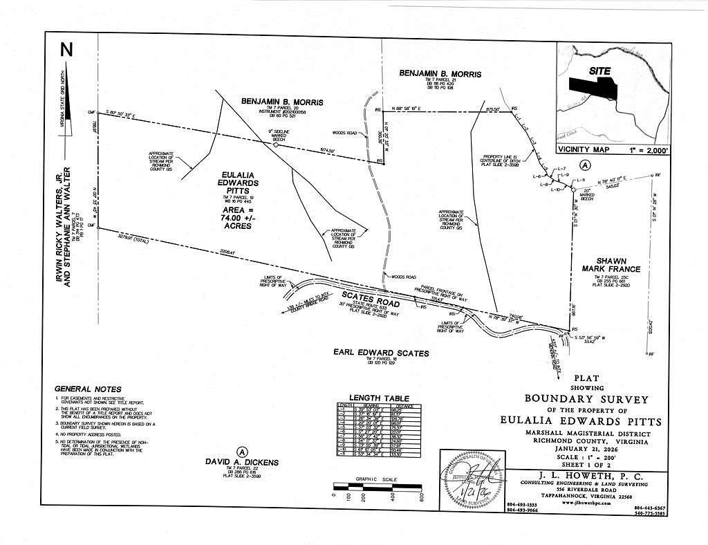 74 Acres of Recreational & Residential Land for Sale in Warsaw, Virginia