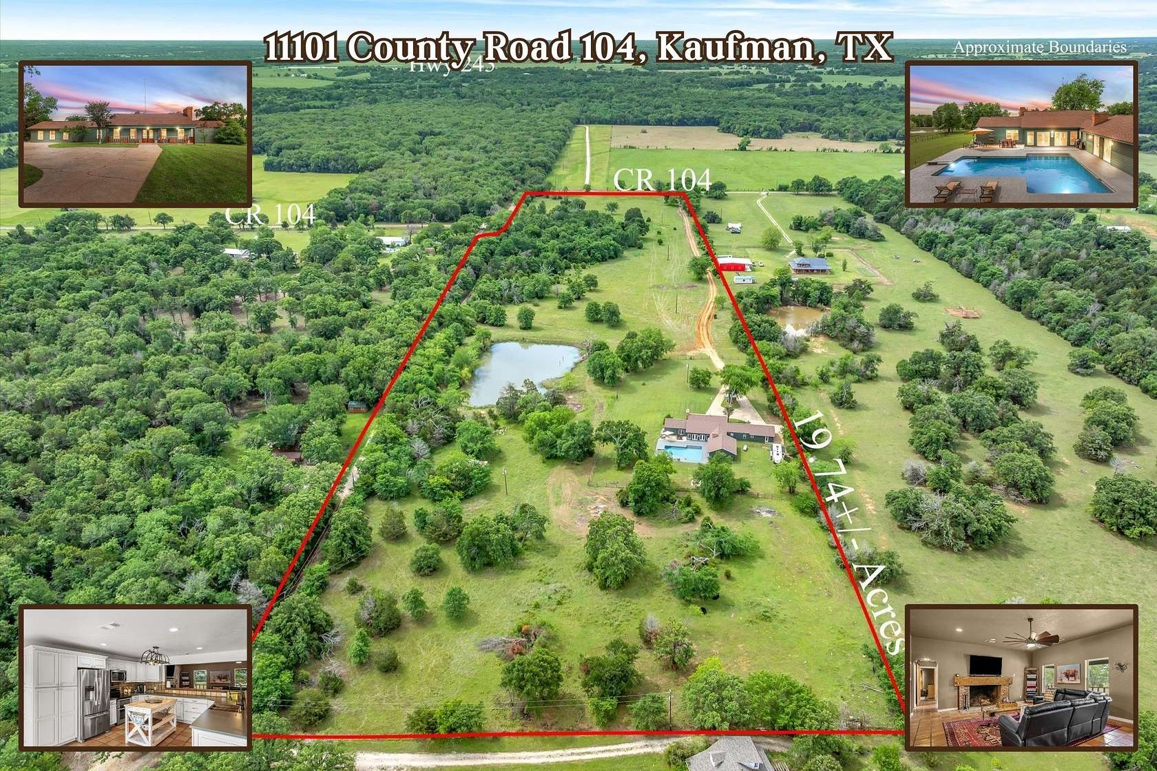 19.7 Acres of Land with Home for Sale in Kaufman, Texas