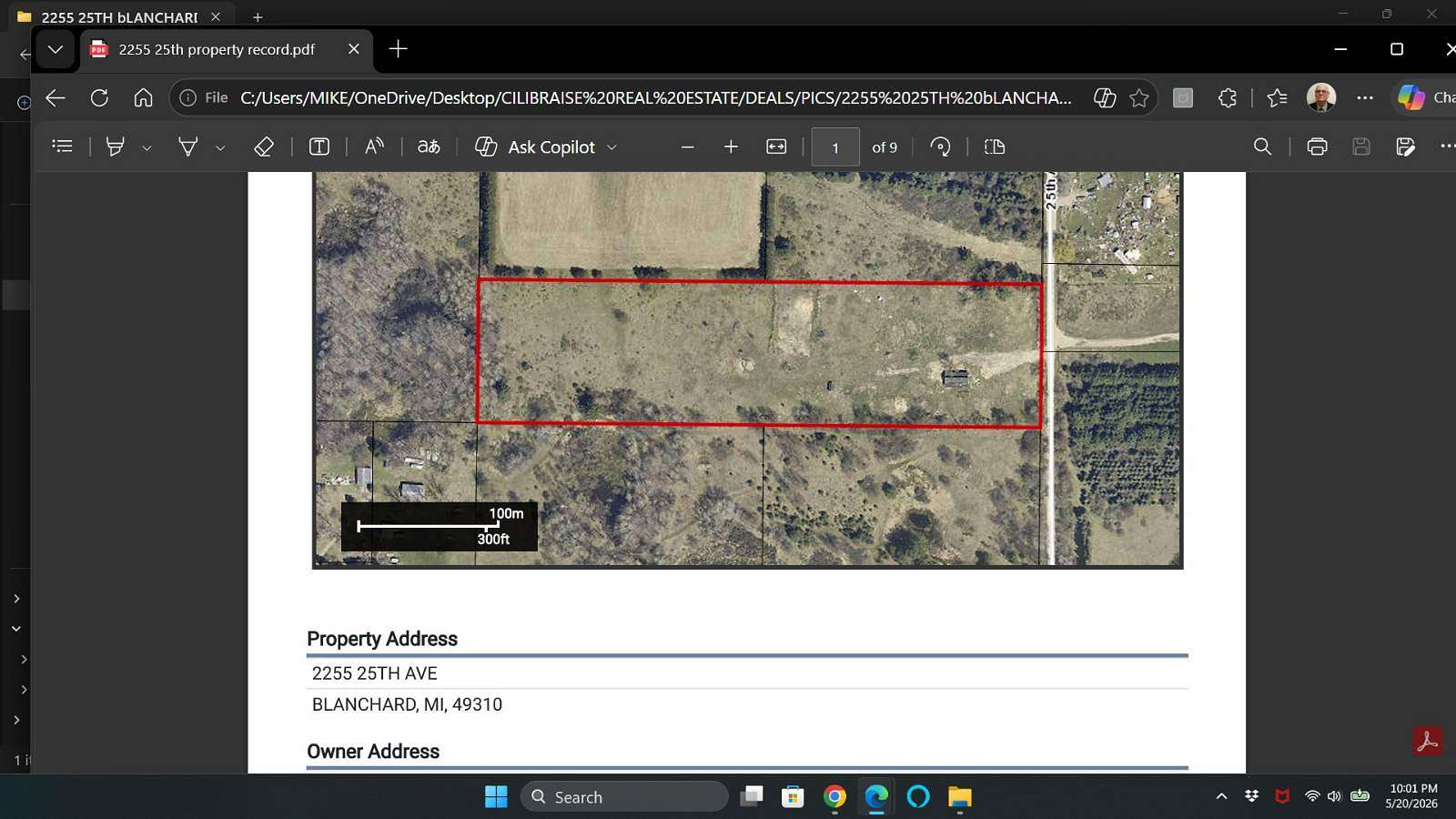 10 Acres of Residential Land for Sale in Blanchard, Michigan