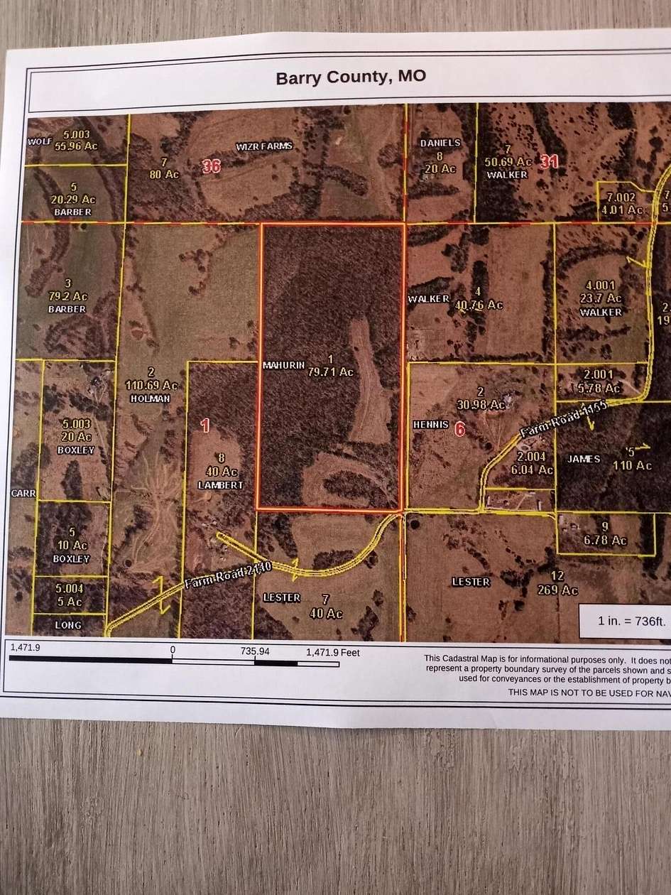 79.7 Acres of Recreational & Residential Land for Sale in Cassville, Missouri