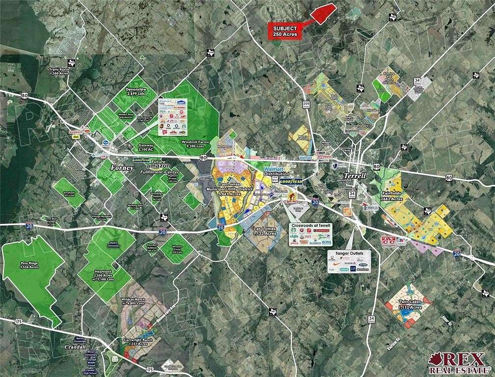 250 Acres of Land for Sale in Terrell, Texas