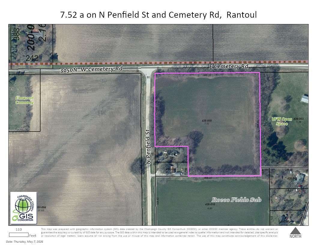 7.52 Acres of Residential Land for Sale in Rantoul, Illinois