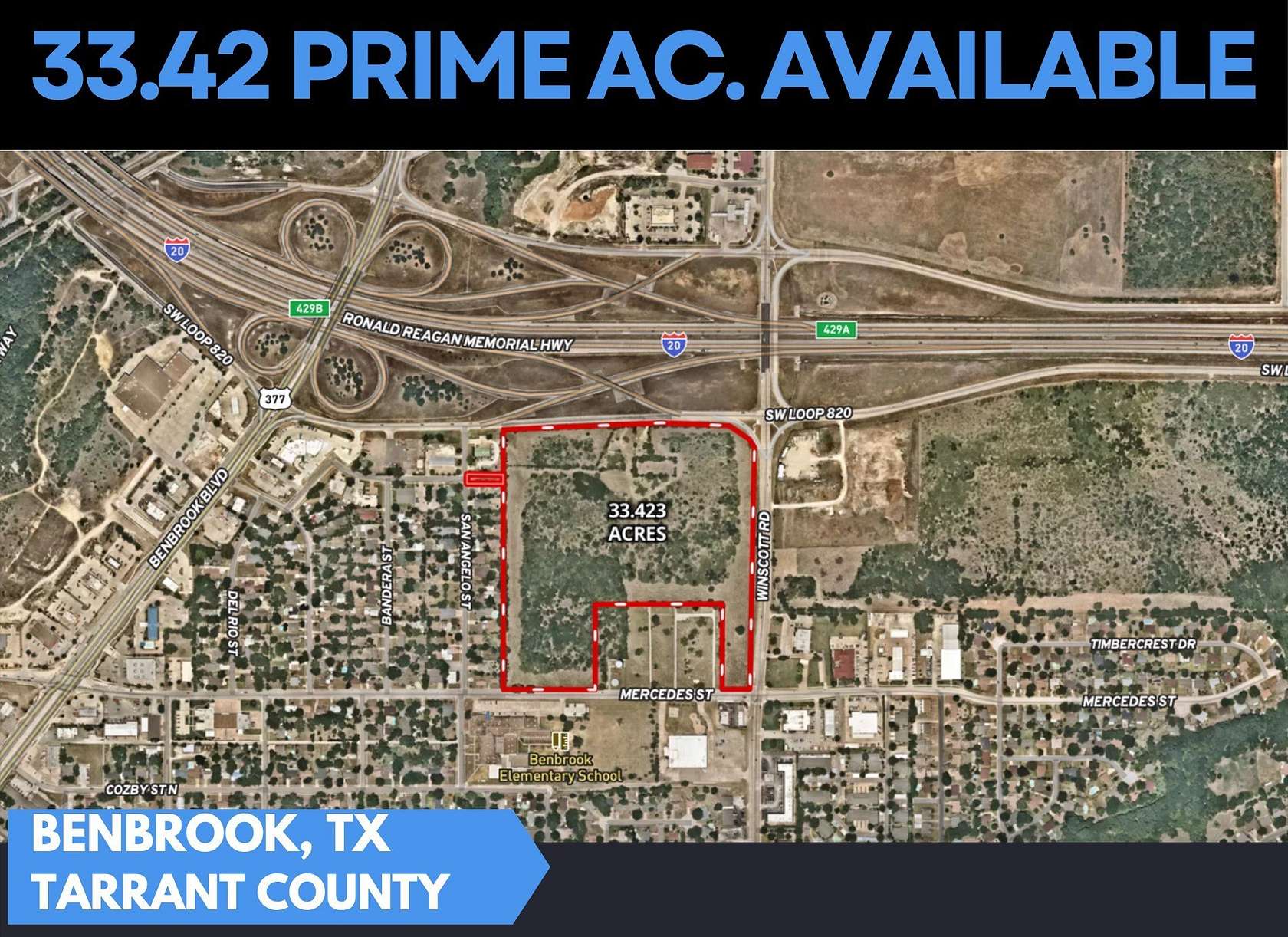 33.4 Acres of Land for Sale in Benbrook, Texas