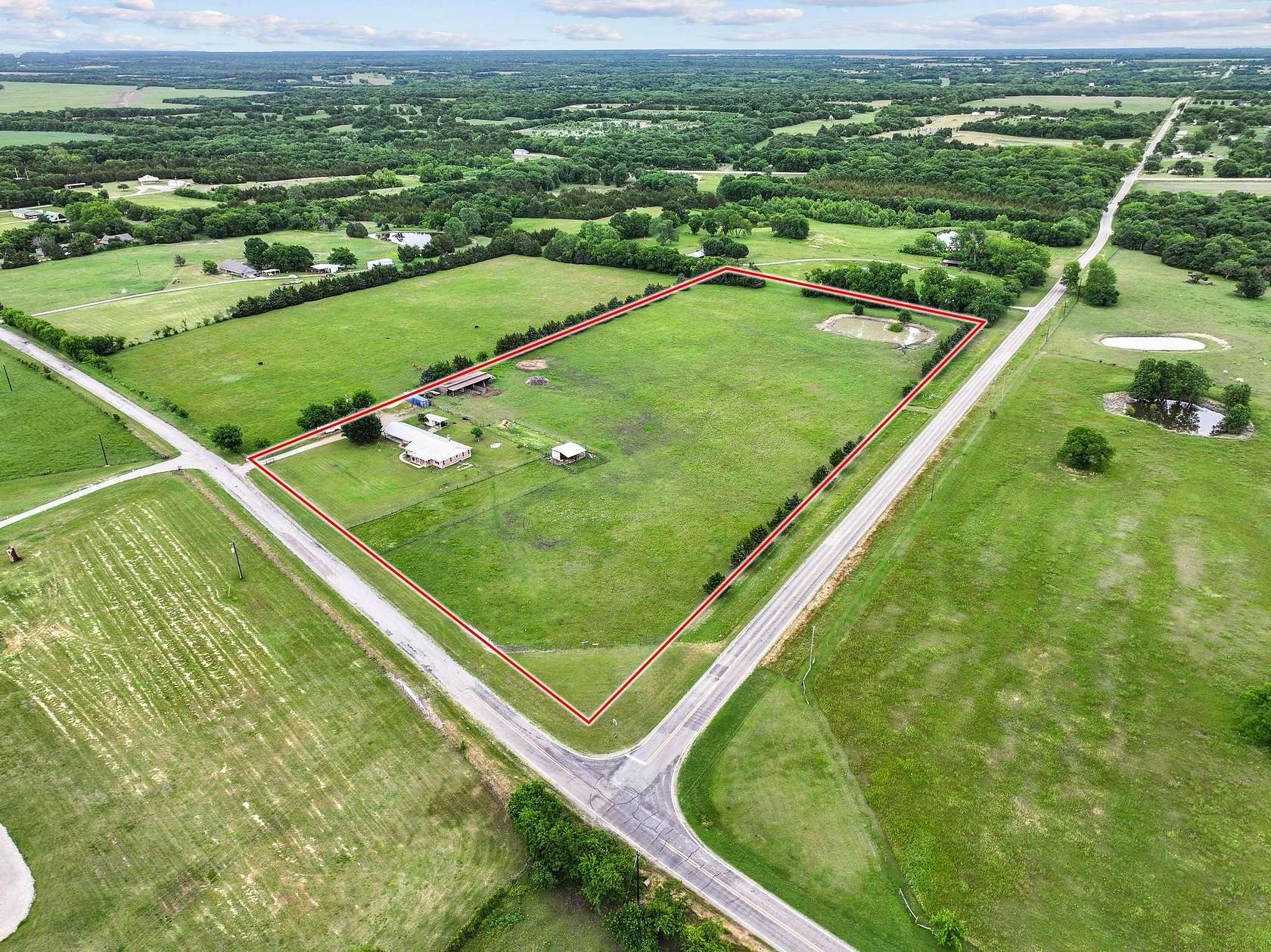 13 Acres of Land with Home for Sale in Leonard, Texas